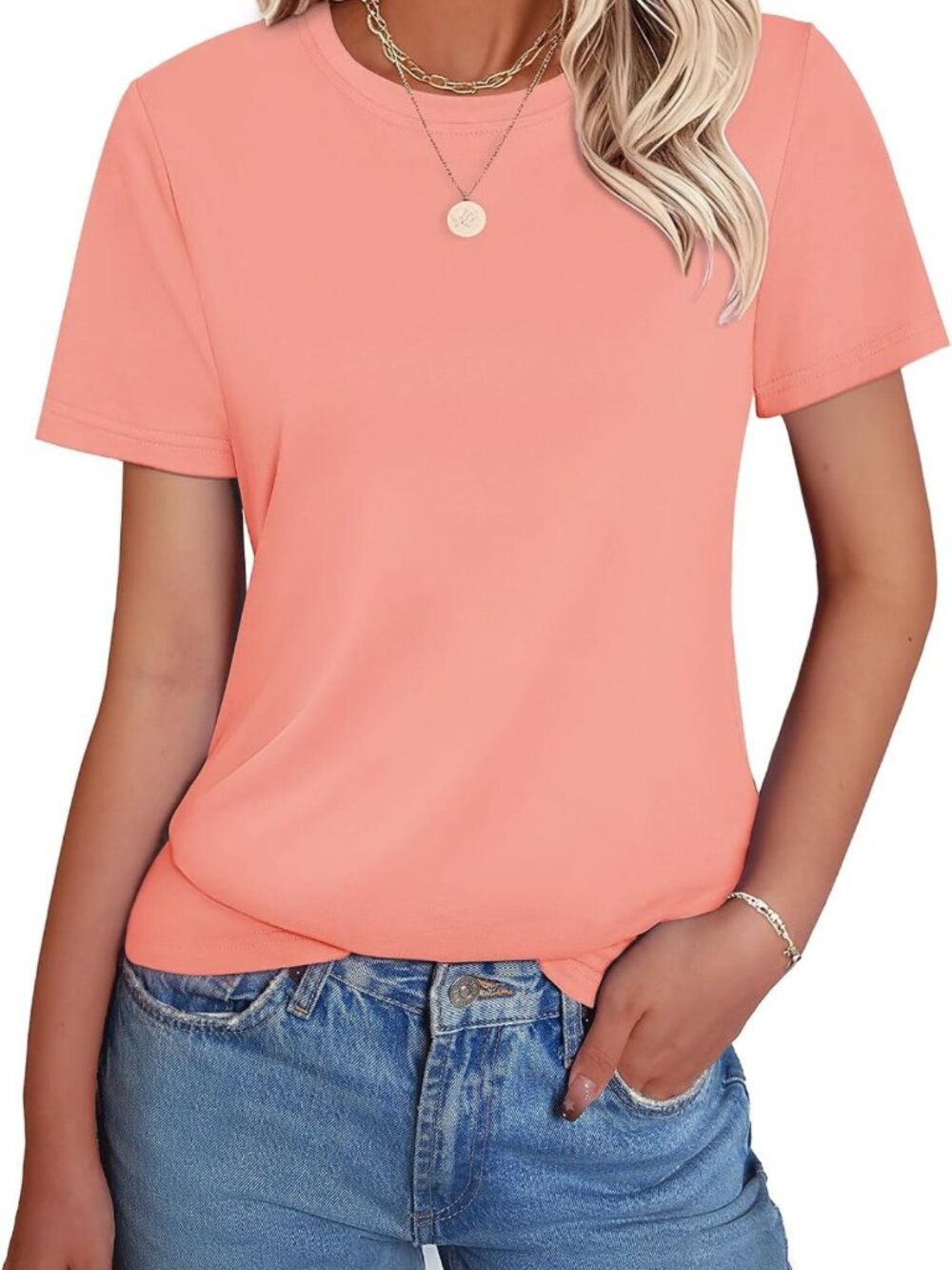 Casual Women's Cotton Short Sleeve T-Shirt - Soft Summer Basic Tee Top